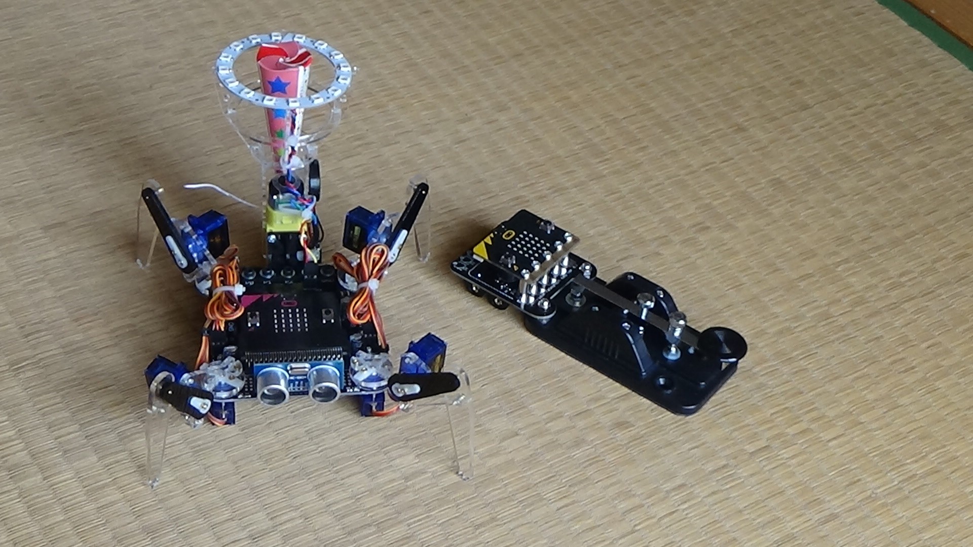 micro:bit4足歩行クラッカーロボ